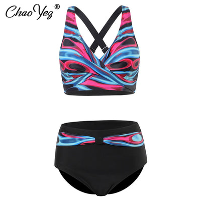 Cross Bikini High Waist  Push Up Swimsuit