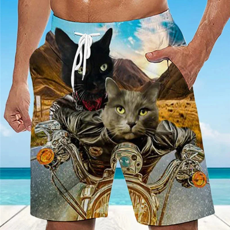 Cat Graphic Swimsuit 3D Printed Shorts