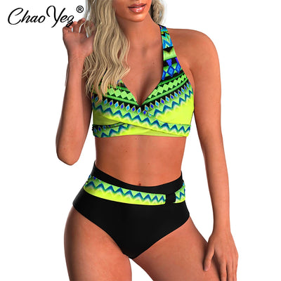 Cross Bikini High Waist  Push Up Swimsuit